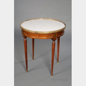 Louis XVI Style Brass-mounted and Marble-top Bouillotte Table