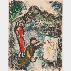 Marc Chagall (Russian/French, 1887-1985) Devant Saint-Jeannet