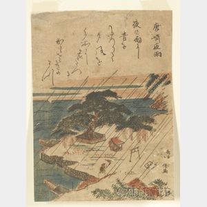 Eight Hokusai School Drawings and Prints