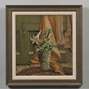 Carl Gustaf Simon Nelson (American, 1898-1988) Still Life with an Easter Lily