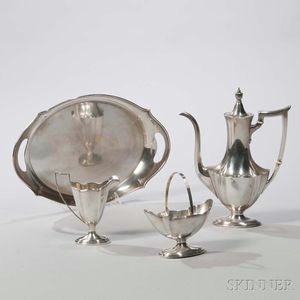 Four-piece Gorham "Plymouth" Pattern Sterling Silver Coffee Service