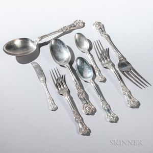 Sixty-three Pieces of Tiffany & Co. "English King" Pattern Sterling Silver Flatware