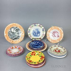 Nineteen Staffordshire Ceramic Cup Plates