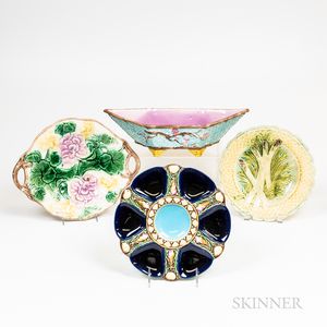 Four Pieces of Majolica Tableware