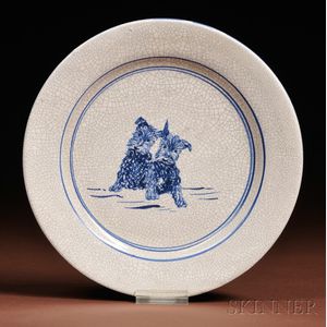 Dedham Pottery Scottie Dog Plate