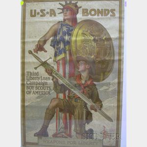 J.C. Leyendecker WWI Be Prepared U.S.A. Bonds/Boy Scouts Third Liberty Loan Campaign Chromolithograph Poster