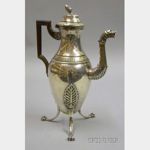 French Empire-style White Metal Coffeepot