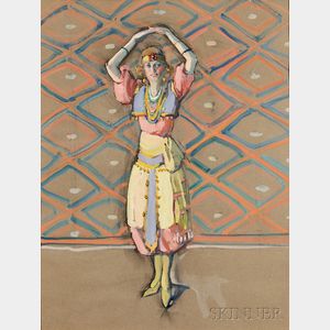 Jane Peterson (American, 1876-1965) Dancer Posing in Festive Costume