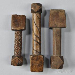 Three Carved Hardwood Seam Rubbers