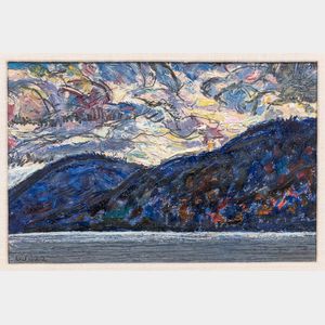 Harold Weston (American, 1894-1972) Sunset - Upper Ausable Lake