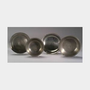 Two Pewter Bowls and Two Plates