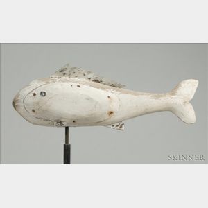 White Painted Wooden Fish Weather Vane