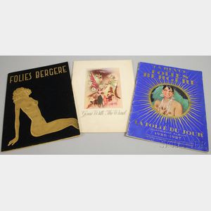 Two Folies Bergere Programs and a Gone With The Wind Movie Program