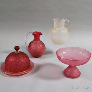 Four Overshot Glass Items