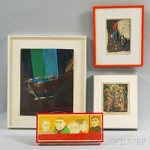 Four Framed Mid-20th Century Works: Walter Feldman (American,. b. 1925),Idol
