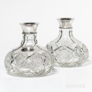 Whiting Sterling Silver-mounted Decanters