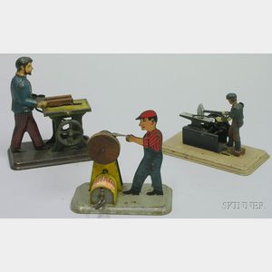 Two Tin Steam Toy Attachments and a Girard Clock Work Tool-Sharpener