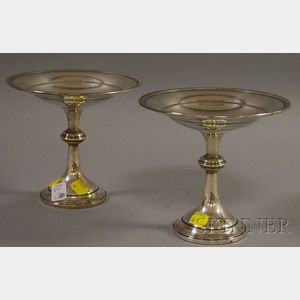 Pair of Rogers Sterling Weighted Footed Candy Dishes