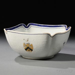 Chinese Export Porcelain Armorial Cut Corner Bowl
