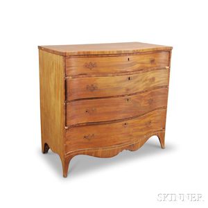 Federal Mahogany Serpentine Chest of Drawers