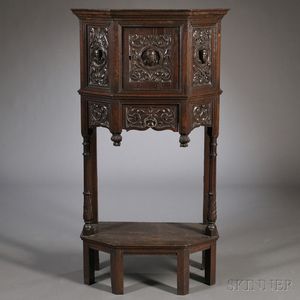 Jacobean-style Oak Credence Cabinet