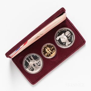 1983/4 Los Angeles Olympics Three-coin Proof Set. 