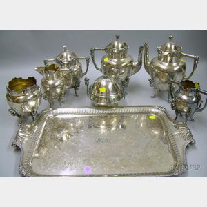 Six-Piece Wilcox Silver Plate Tea and Coffee Service Including Tray