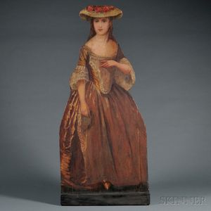 Fireboard Painted as an 18th Century Woman