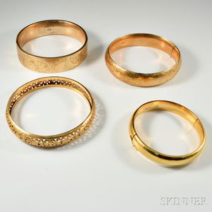 Four Gold Bracelets