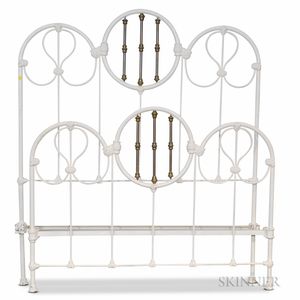 White-painted Wrought Iron Bed