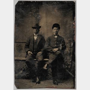 Tintype Depicting a Well-dressed African American Man and a White Man