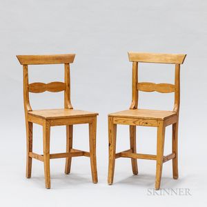 Pair of Swedish Neoclassical Pine Side Chairs