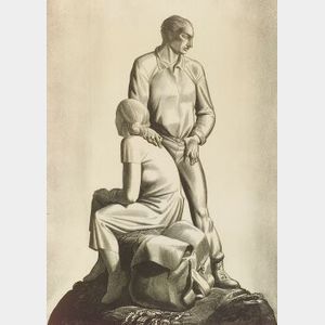 Lot of Two American Prints: Rockwell Kent (American, 1882-1971),And Now Where?