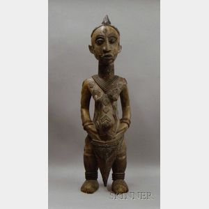 African Female Carved and Painted Figures
