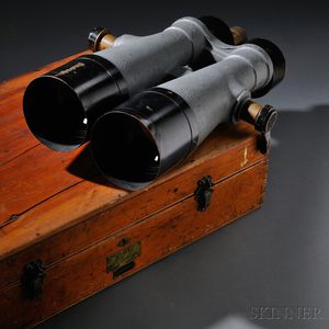 Japanese "Big Eye" Naval Binoculars in Original Wooden Chest