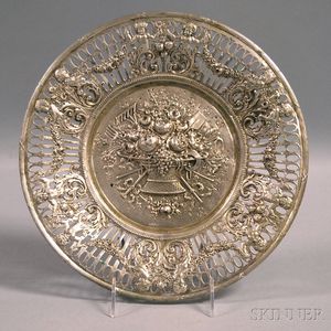 Repousse-decorated Silver Dish