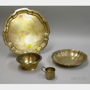 Arthur Stone Sterling Silver Low Bowl and a Sterling Silver Tray
