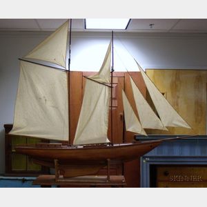 Wooden Two-Masted Sailing Ship Model