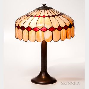 Handel Slag Glass Table Lamp