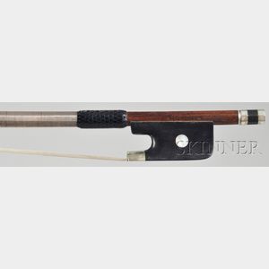 French Silver Mounted Violoncello Bow, C.N. Bazin Workshop