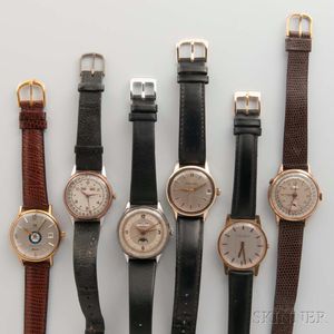 Three Triple Calendar and Three Other Men's Wristwatches