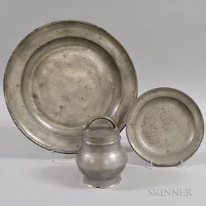 Pewter Charger, Plate, and Hot Water Container
