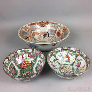 Three Modern Chinese Export Porcelain Bowls