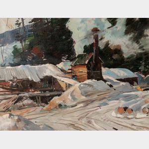 Aldro Thompson Hibbard (American, 1886-1972) Sawmill at Winter
