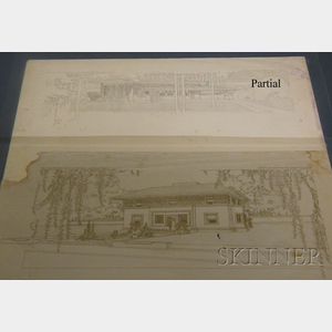 Frank Lloyd Wright (American 1867-1959),Lot of Eleven Architectural Plan Folio Plates from the Wasmuth Portfolio: Tafel LX, XX, LXIV,