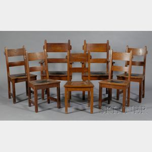 Seven Gustav Stickley Arts & Crafts Chairs