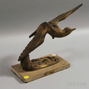 After Paul Edouard Delabrierre (French, 1829-1912) Bronze Bird in Flight