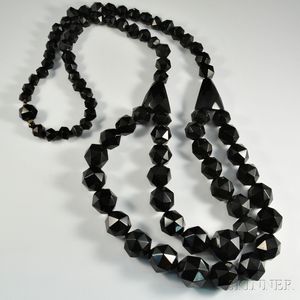 Victorian Double-strand Jet Bead Necklace