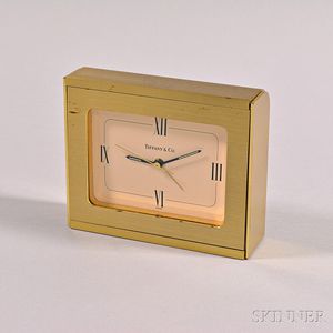 Tiffany and Co. Brass Desk Clock