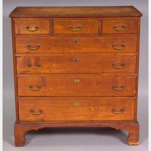 Chippendale Tiger Maple and Maple Chest of Drawers